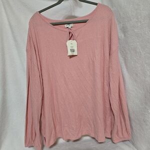Wonderly Pink Peony Long Sleeve Top Size XXL NWT